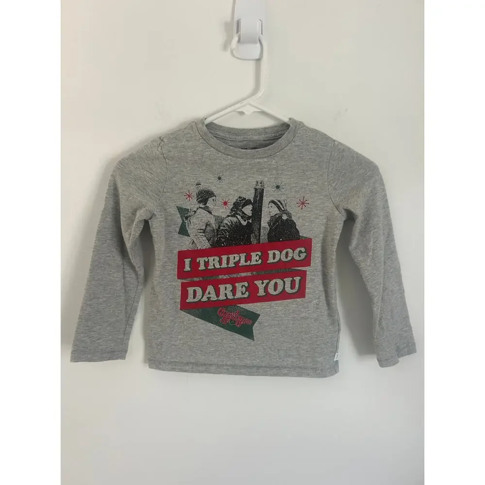 GAP Kids A Christmas Story -- Triple Dog Dare You Graphic Long Sleeve Tee XS